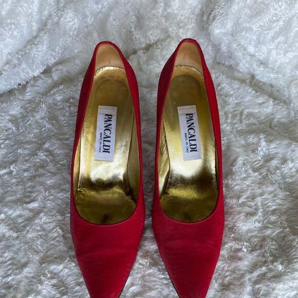 USED PANCALDI RED PUMPS 8 - Picture 4 of 6